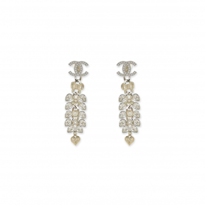 CHANEL CRYSTAL AND PEARL DANGLE EARRINGS ABE454